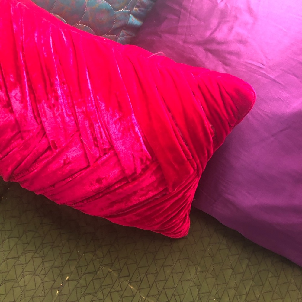 Gorgeous velvet pillow fuchsia boho